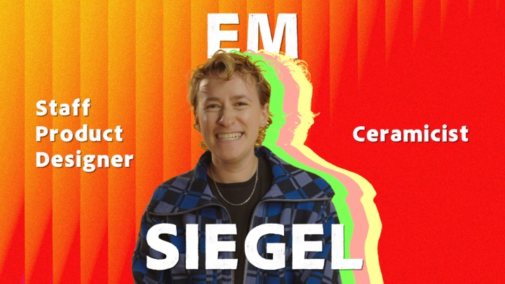 photo of em with a colorful background